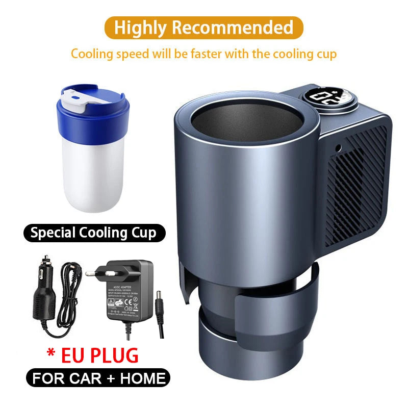 2-in-1 Electric Cooling Heating Cup Beverage Coffee Mug Warmer Cooler Mini Smart Car Refrigerator for Milk Drinks Thermos Cup