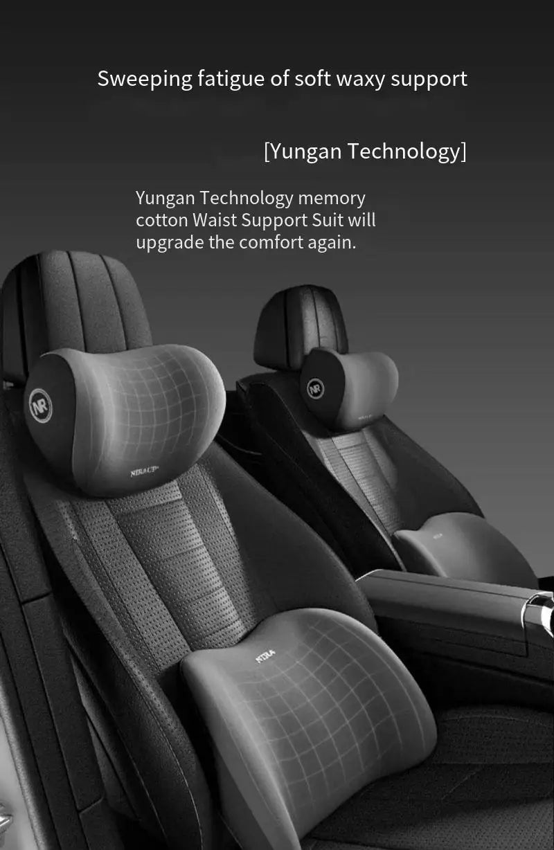 Car Memory Foam Neck Pillow Protection Lumbar Backrest Cushion Lumbar Cushion Car Headrest Cushion