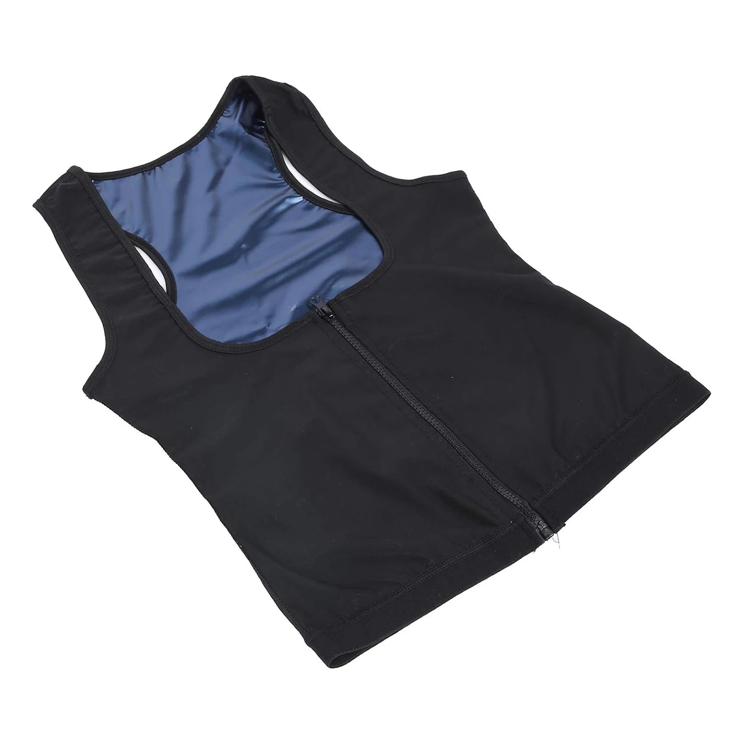 1pc Sauna Vest Heating Sweat Tank Top Breathable Waist Trainer Zipper Sports Corset For Female