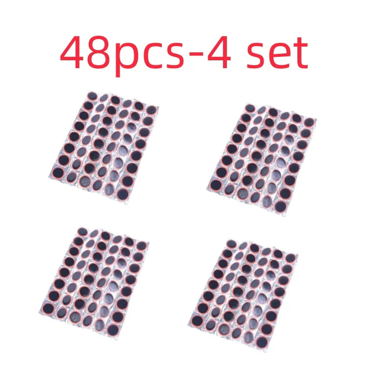48pcs Tire Patch Rubber Bike Tyre Repair Pad Portable Tire Inner Tube Pad Bicycle Repair Accessory