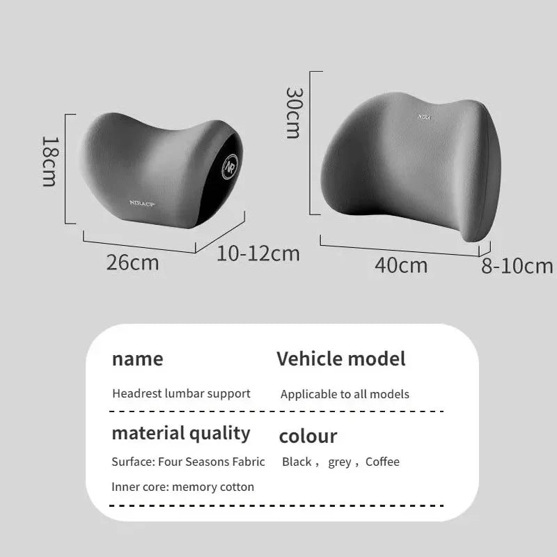 Car Memory Foam Neck Pillow Protection Lumbar Backrest Cushion Lumbar Cushion Car Headrest Cushion