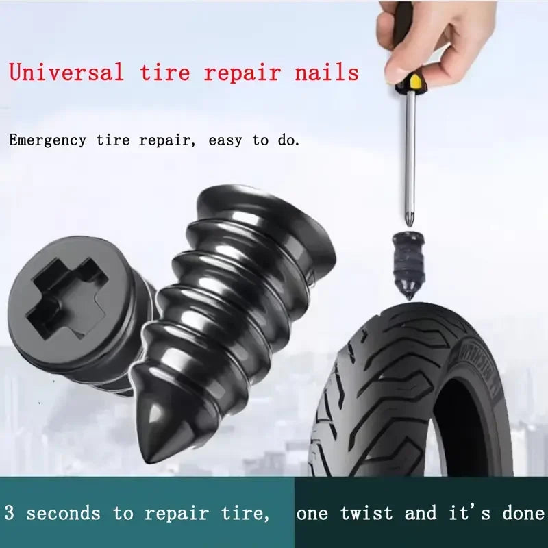10/30pcs ScrewsVacuum Tyre Repair Nail Tire Puncture  Motorcycle Fitting Set Tubeless Wheel Repair Punctures Kit Patches for Car