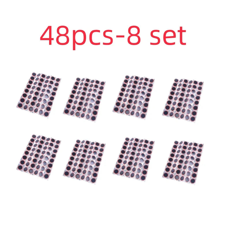 48pcs Tire Patch Rubber Bike Tyre Repair Pad Portable Tire Inner Tube Pad Bicycle Repair Accessory