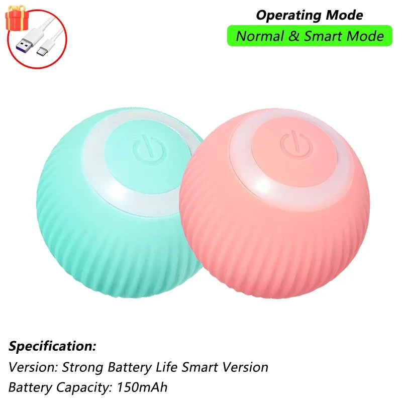 Dog Cat Interactive Ball Toy Automatic Rolling Ball Faux Tail Rechargeable Smart Pet Electric Toy Dog Cat Training Imitate Mouse