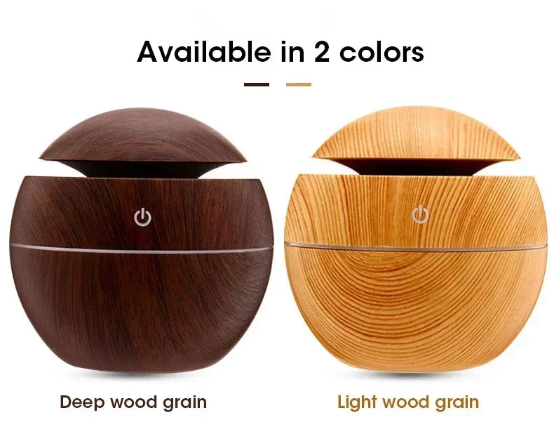Mini Woodgrain Ultrasonic USB Essential Oil Diffuser Portable Desktop Aromatherapy Air Humidifier for Home Office Use