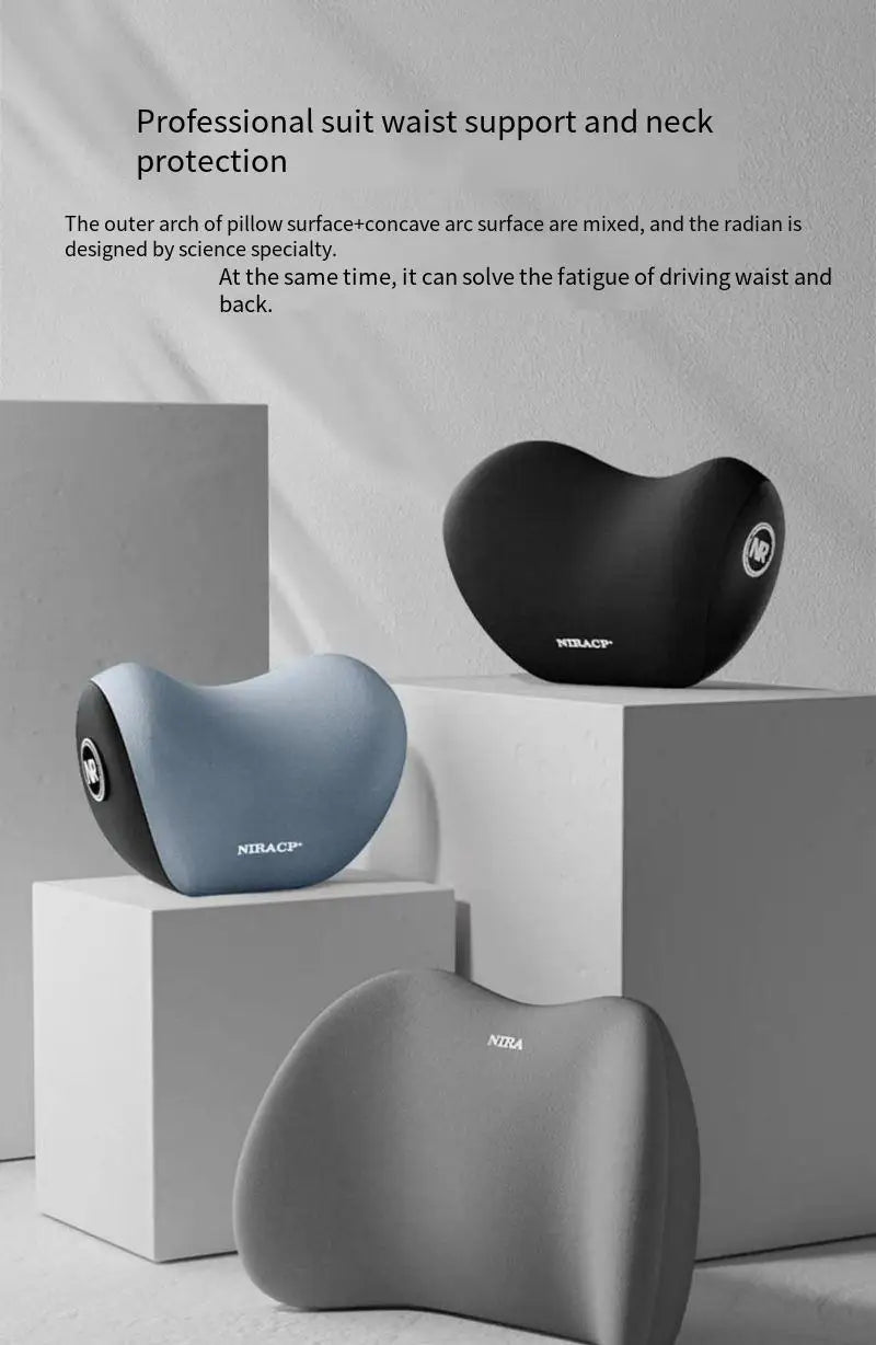 Car Memory Foam Neck Pillow Protection Lumbar Backrest Cushion Lumbar Cushion Car Headrest Cushion