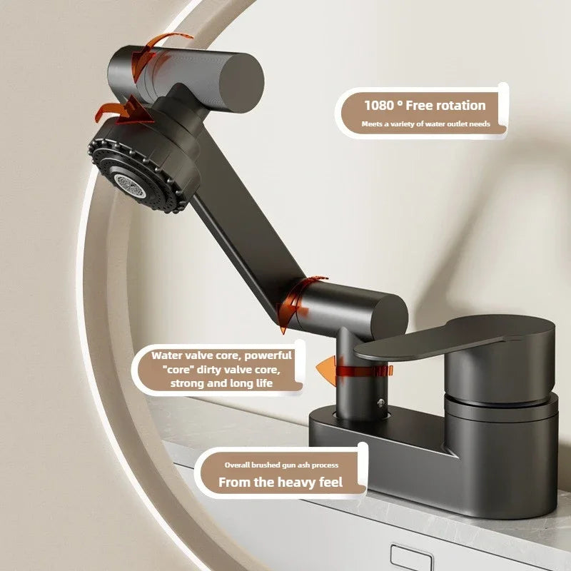 Βρύση διπλής οπής για νιπτήρα μπάνιου