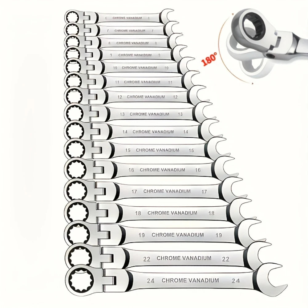 1Pc Ratchet Wrench Set Chrome Vanadium Steel Adjustable Torque for Auto And Heavy-Duty Use