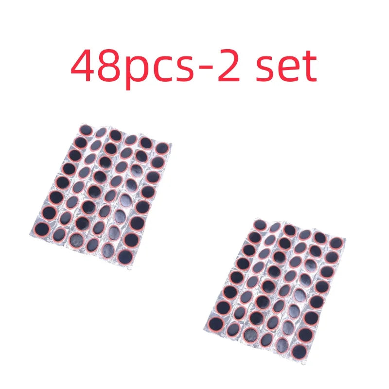 48pcs Tire Patch Rubber Bike Tyre Repair Pad Portable Tire Inner Tube Pad Bicycle Repair Accessory