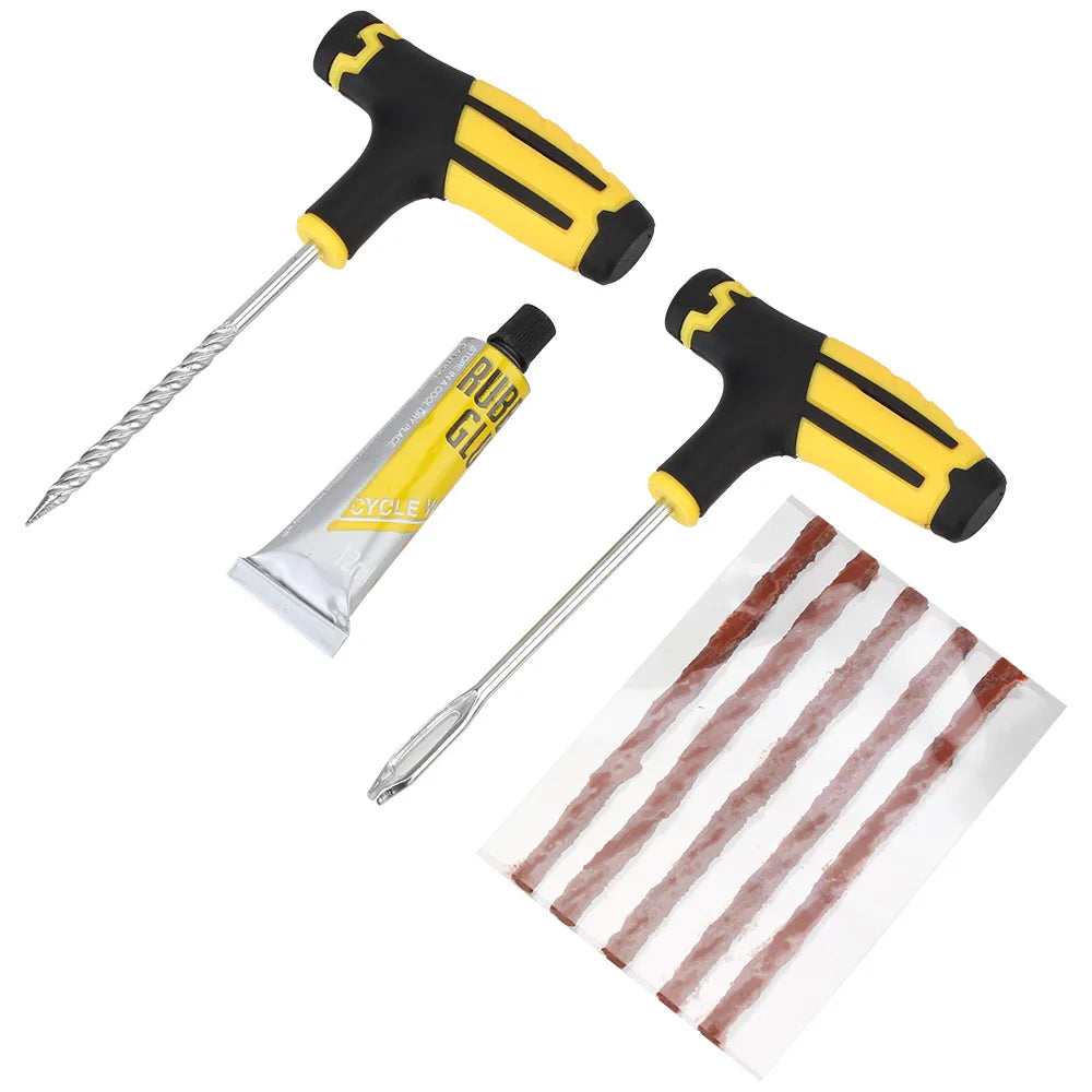 Tire Repair Kit Studding Tool Set Car Tire Repair Tool Car Accessories Auto Bike Tubeless Tire Cement Tool Puncture Plug