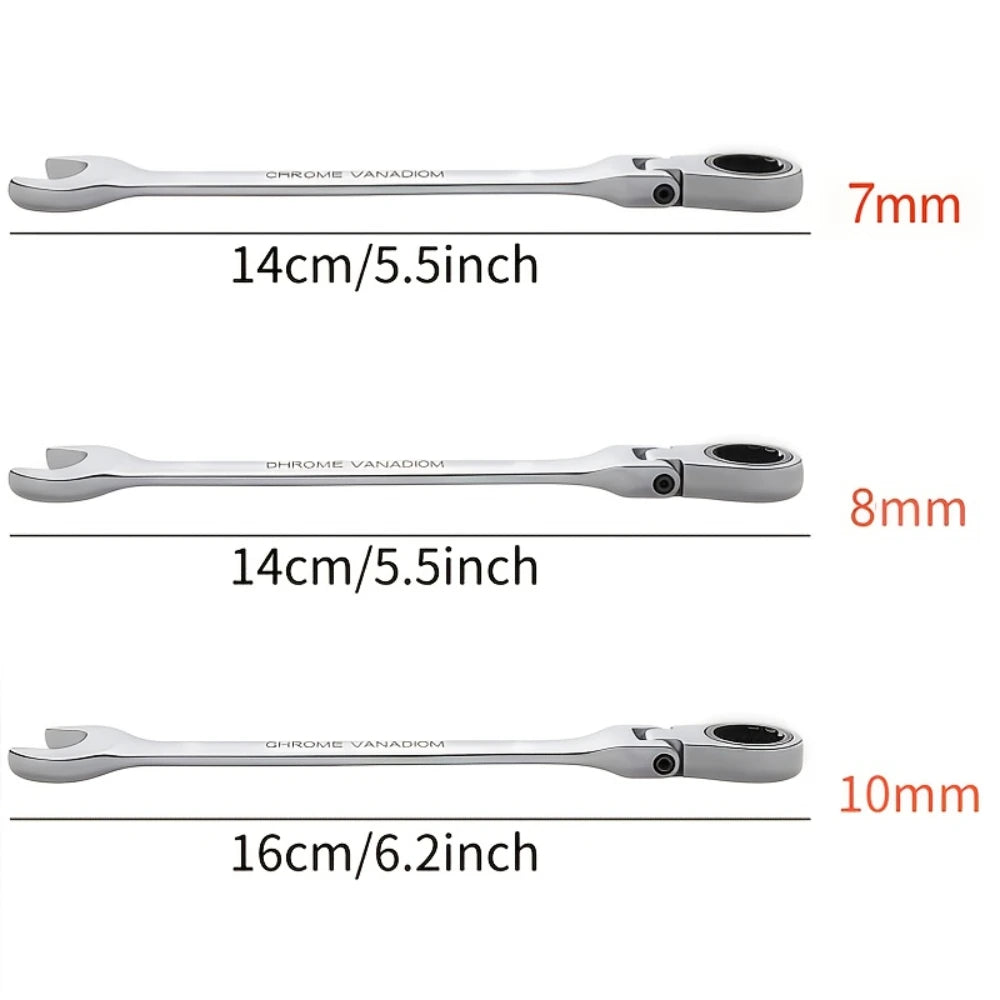 1Pc Ratchet Wrench Set Chrome Vanadium Steel Adjustable Torque for Auto And Heavy-Duty Use