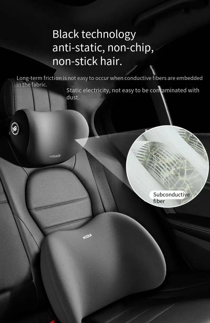 Car Memory Foam Neck Pillow Protection Lumbar Backrest Cushion Lumbar Cushion Car Headrest Cushion