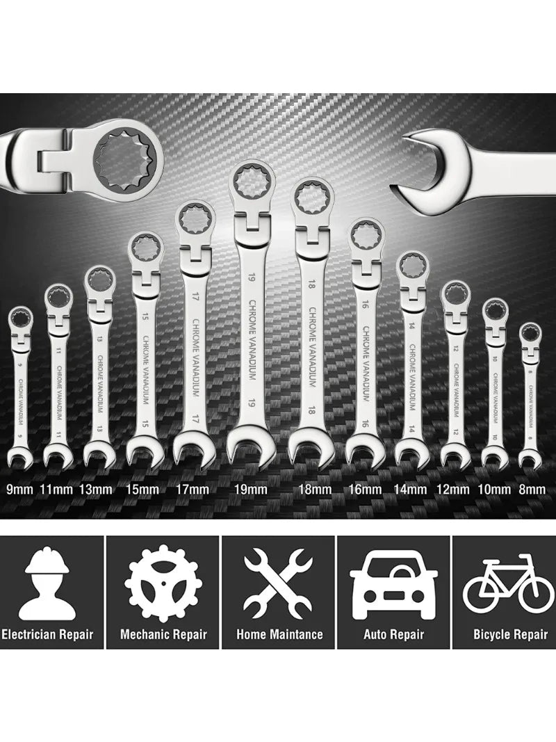 1PCS Activity ratchet wrench Metric 8-17mm Universal Spanners for Car Repair Hand Tools
