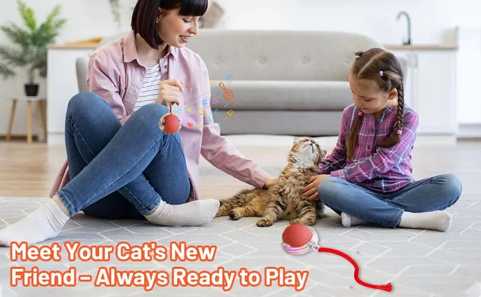Dog Cat Interactive Ball Toy Automatic Rolling Ball Faux Tail Rechargeable Smart Pet Electric Toy Dog Cat Training Imitate Mouse