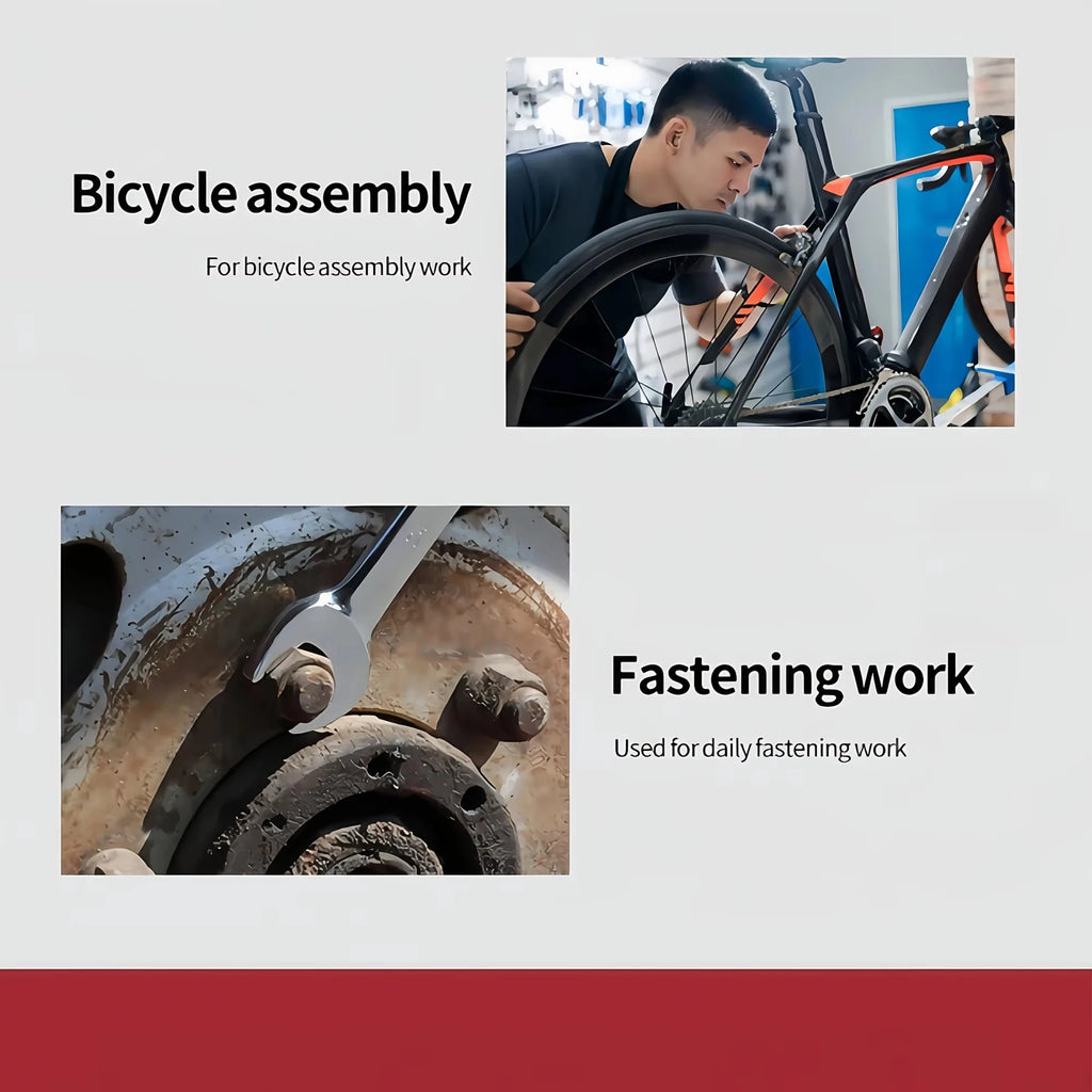 Fixed Head Dual Purpose Open End Plummer Ratchet, Multi-Functional Quick Swing Head Mirror Wrench Set, 72 Teeth Industrial Grade