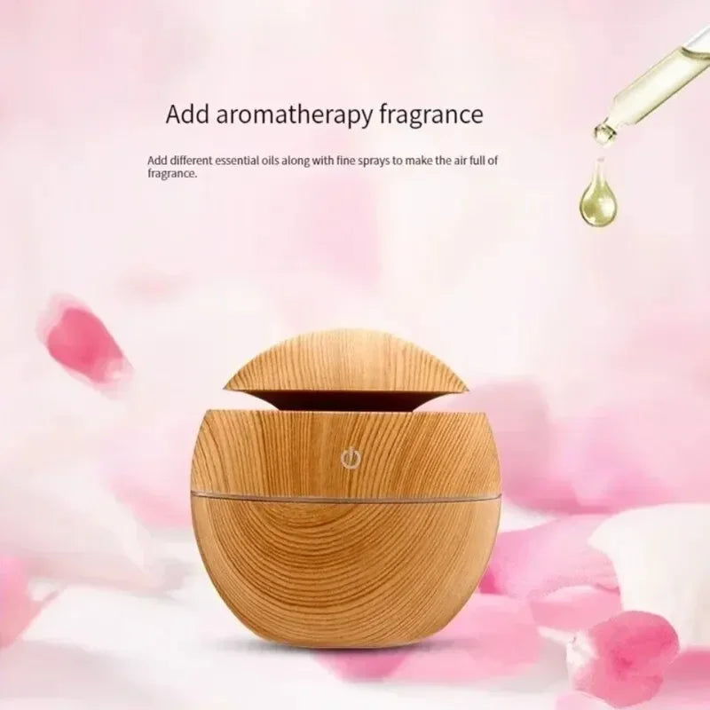 Mini Home Wood Grain Air Humidifier USB Ultrasonic Cool Mist Sprayer Essential Oil Fragrance Electric Air Aroma Diffuser Purifie