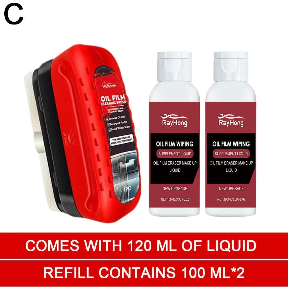 Car windshield oil film remover for rainy days auto window clear vision Hydrophobic coating strong dirt removal cleaning brush