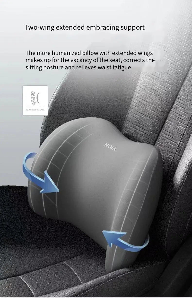 Car Memory Foam Neck Pillow Protection Lumbar Backrest Cushion Lumbar Cushion Car Headrest Cushion