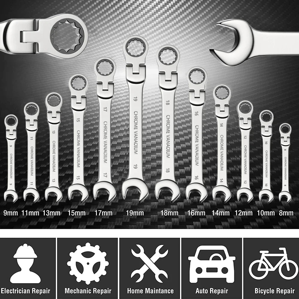 1PCS Activity ratchet wrench Metric 8-17mm Universal Spanners for Car Repair Hand Tools