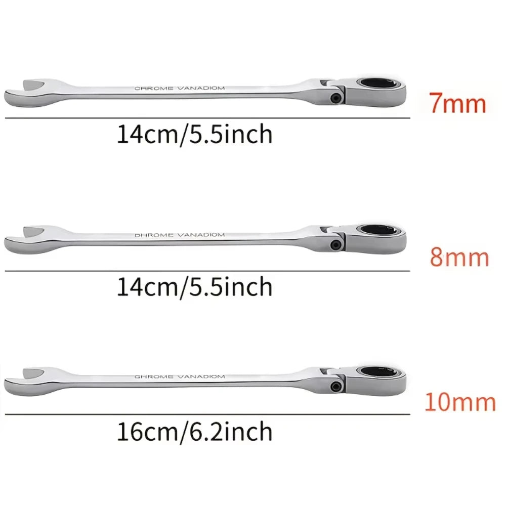 1Pc Ratchet Wrench Set Chrome Vanadium Steel Adjustable Torque for Auto And Heavy-Duty Use