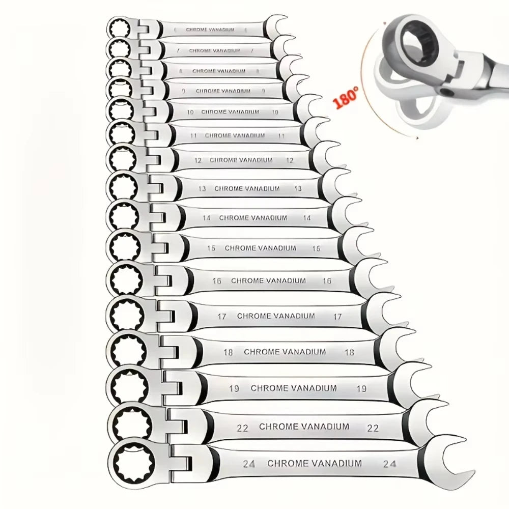 1Pc Ratchet Wrench Set Chrome Vanadium Steel Adjustable Torque for Auto And Heavy-Duty Use